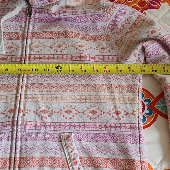Mossimo cream, pink, and orange hoodie. Size large - Picture 4 of 7